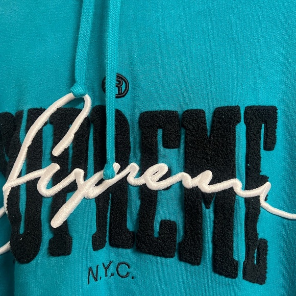 Men's Supreme Teal Hoodie - Picture 3 of 6